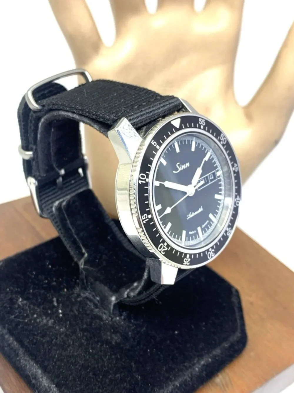 Sinn Men's Watch 104.2791 Swiss Automatic Black Dial Day Date Nylon Strap 41mm